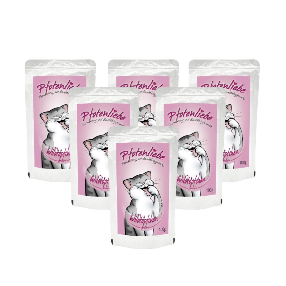 Pfotenliebe Wildtöpfchen - getreidefrei 6x100g, Nassfutter für: Katzen