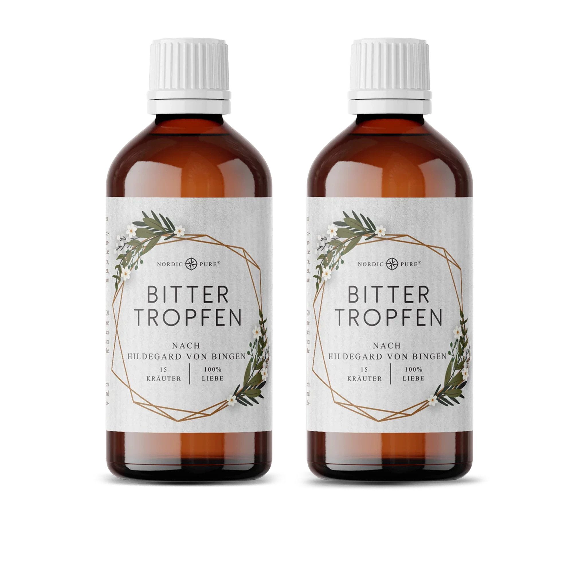 Nordic Pure® Nordic Pure Bittertropfen Tropfen, mit 15 Kräuter nach Hildegard von Bingen à 200 ml