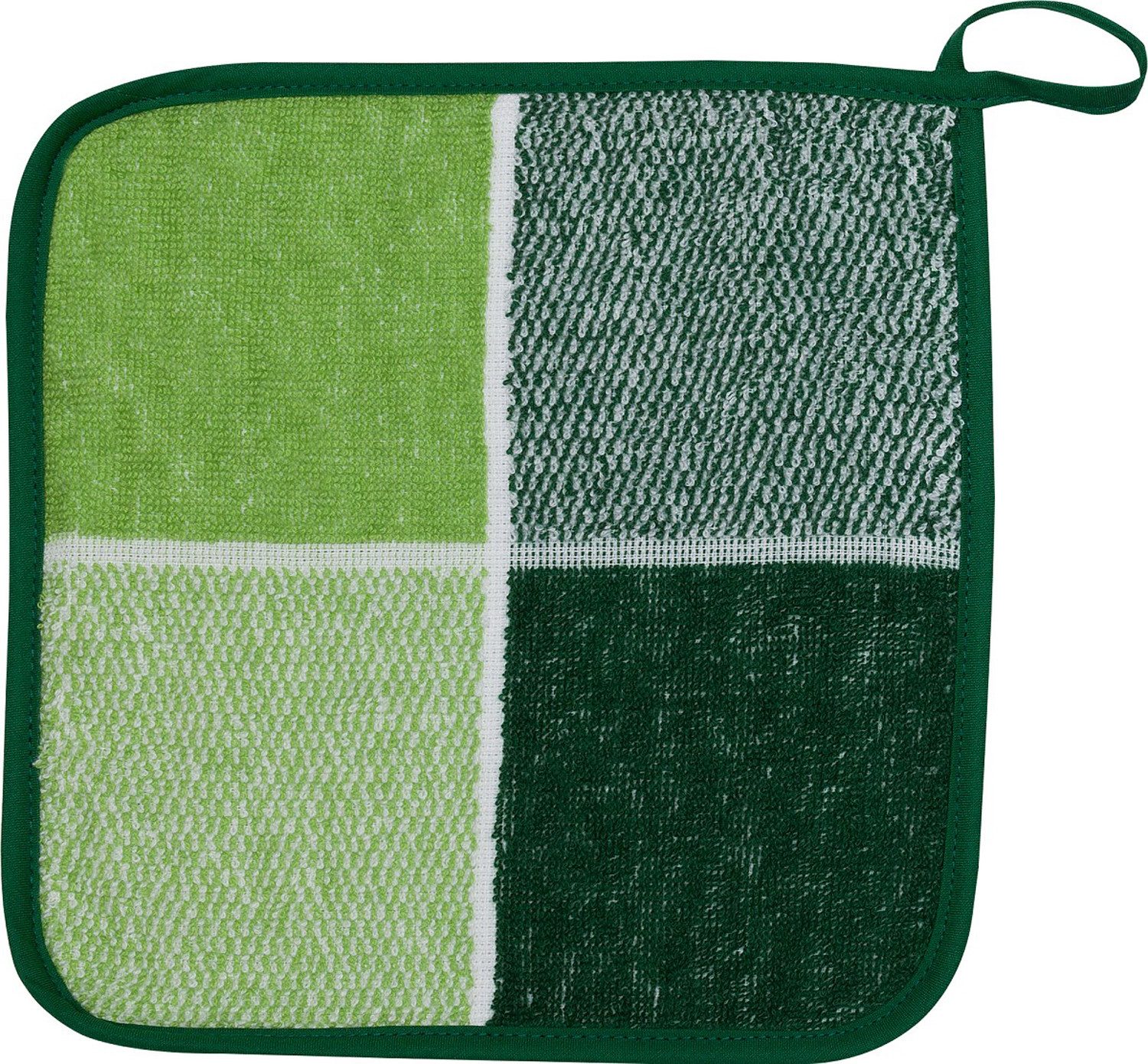 Kracht Topflappen Blockkaro, (Set, 2-tlg., 2-teilig), 2er Set Topflappen, Baumwoll Frottier, ca. 22x22 cm