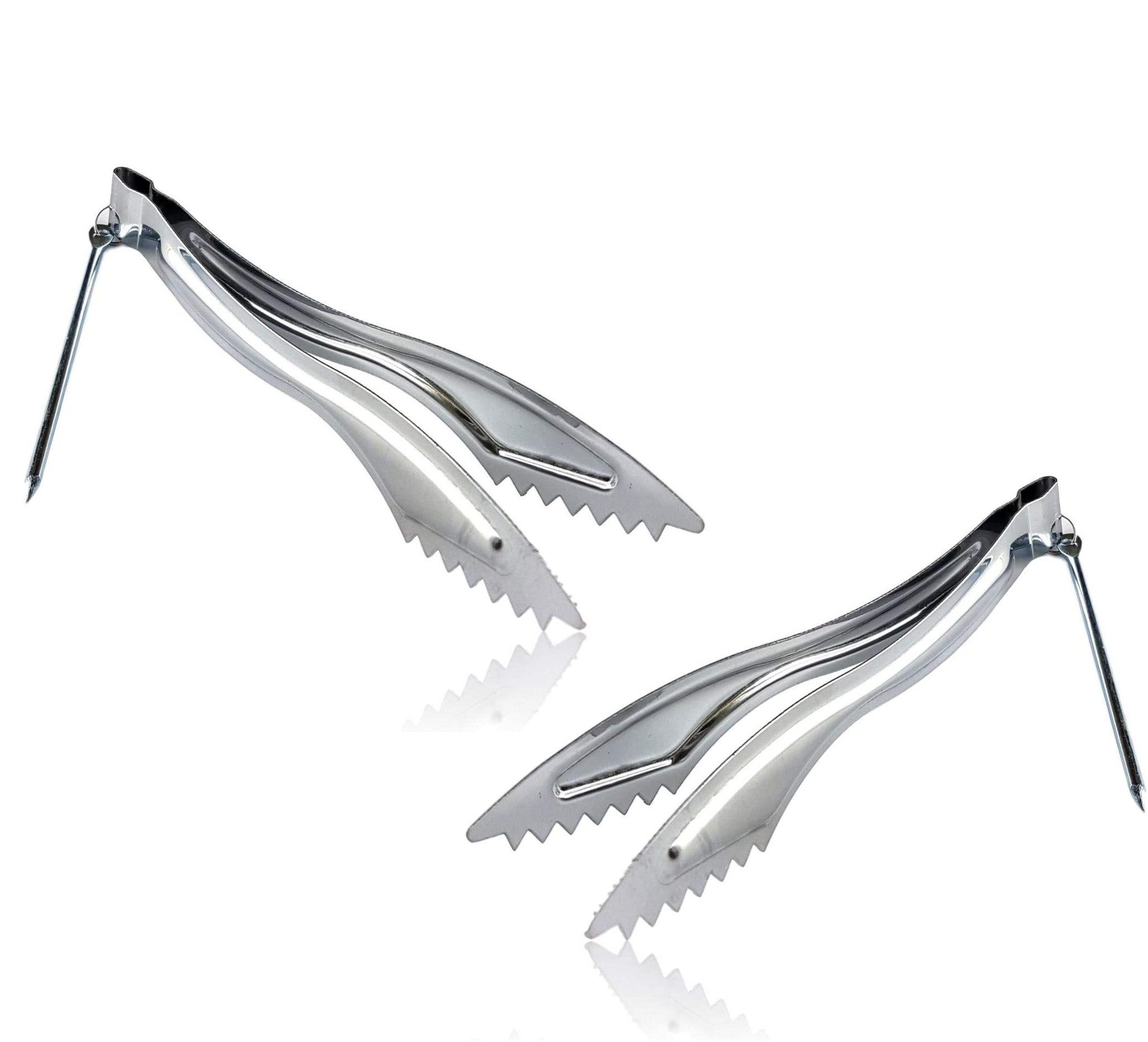 BAYLI Kohlezange 2er Set - Shisha Kohlezange mit Dorn 16 x 2,6 cm, Lange Kohlenzange