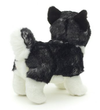 Uni-Toys Kuscheltier Husky Welpe schwarz, stehend - 24 cm - Plüsch-Hund, Plüschtier, zu 100 % recyceltes Füllmaterial