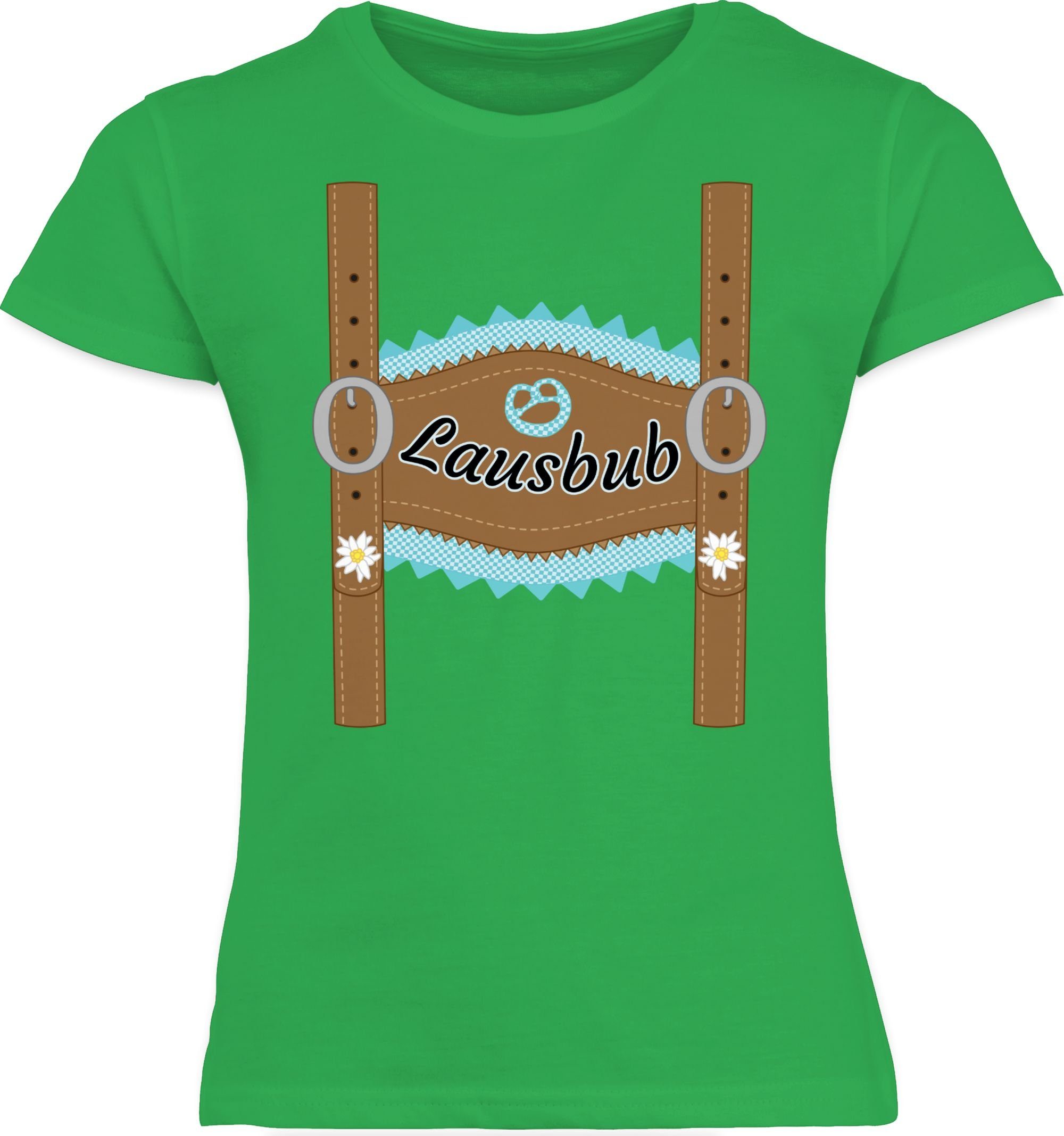 Shirtracer T-Shirt Lausbub Lederhose Mode für Oktoberfest Kinder Outfit 3 Grün