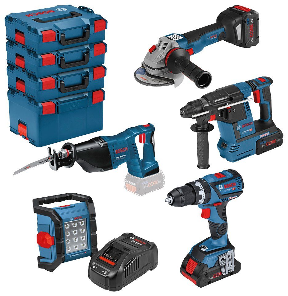 Bosch Professional ElektrowerkzeugSet »GSR & GWS & GBH«, 5tlg., inkl
