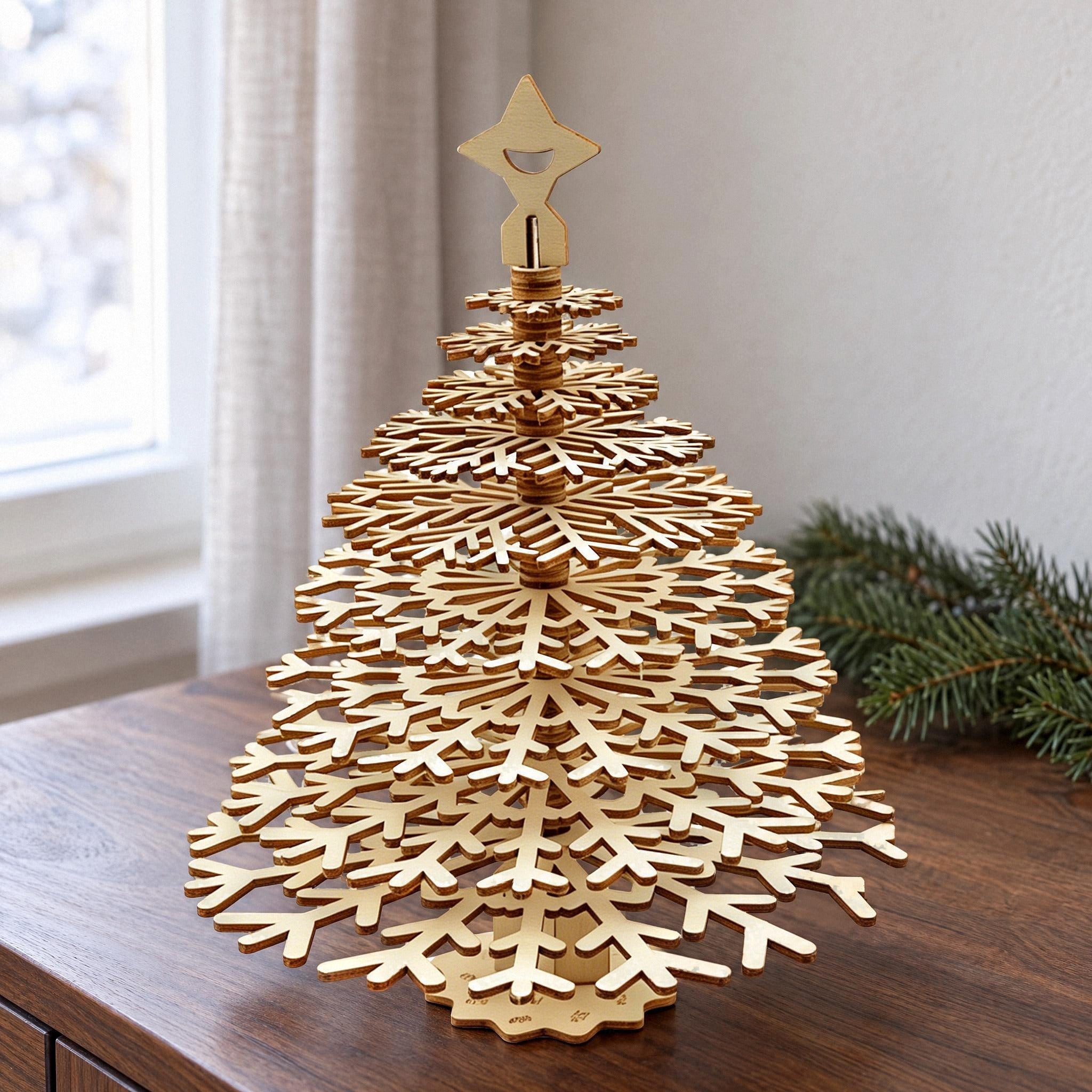 MagicHolz 3D-Puzzle Weihnachtsbaum aus Holz, 88 Puzzleteile