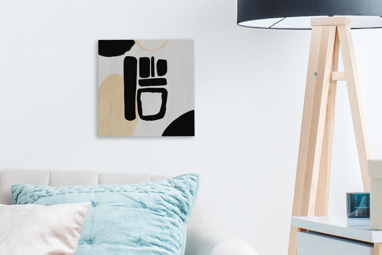 Bilder St), OneMillionCanvasses® Geometrische Schlafzimmer Leinwandbild Kunst Abstrakt, (1 Wohnzimmer Formen - für Leinwand -