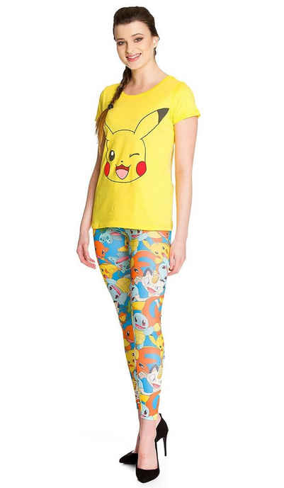 POKÉMON Leggings »Pokemon Leggings Damen mit Pikachu Schiggy Glumanda Bisasam Mauzi Gr. XS S M L XL«