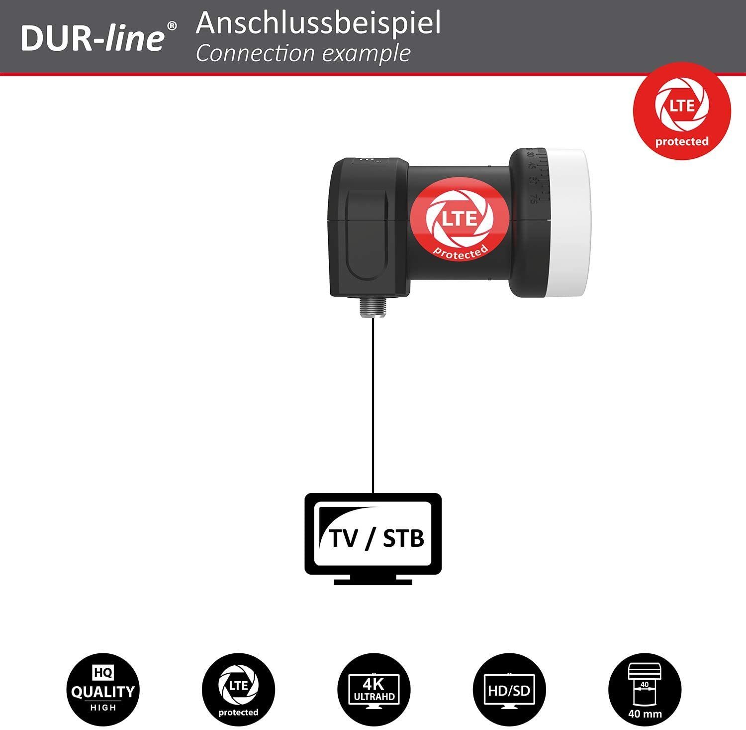 DUR-line DUR-line +Ultra Single LNB Universal-Single-LNB [ Teilnehmer schwarz mit - 1 - LTE-Filter