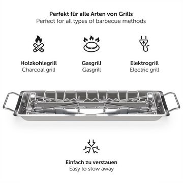Blumtal Hähnchenbräter Robuster Hähnchen Grill Ständer, für 12 Schenkel, Edelstahl, rostfrei und Spülmaschinengeeignet