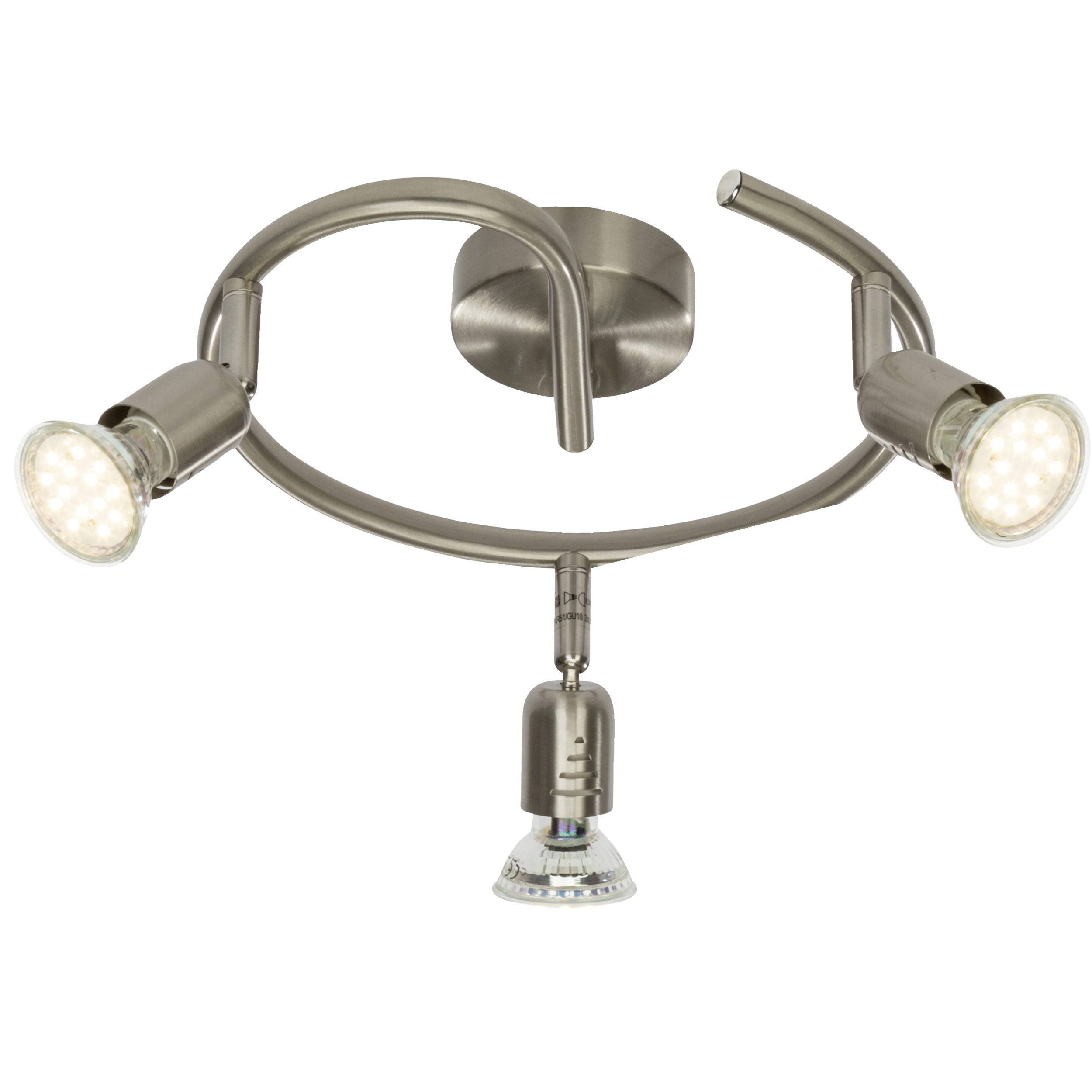Lightbox Deckenstrahler, LED wechselbar, Warmweiß, Spotspirale, schwenkbar, 10cm Höhe, Ø 24 cm, GU10, 300 lm, inkl. LEDs
