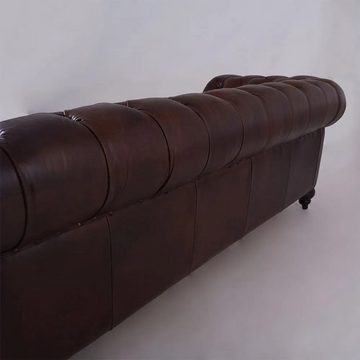 moebelfaktor 3-Sitzer Loxley 3D Vintage-Cigar, klassisches Ledersofa, das Stil und Eleganz symbolisiert