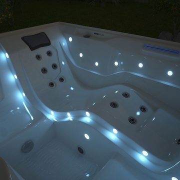 HOME DELUXE Whirlpool Outdoor Whirlpool STREAM, (1-tlg), inkl. Heizung, 24 Massagedüsen & 31 LED's
