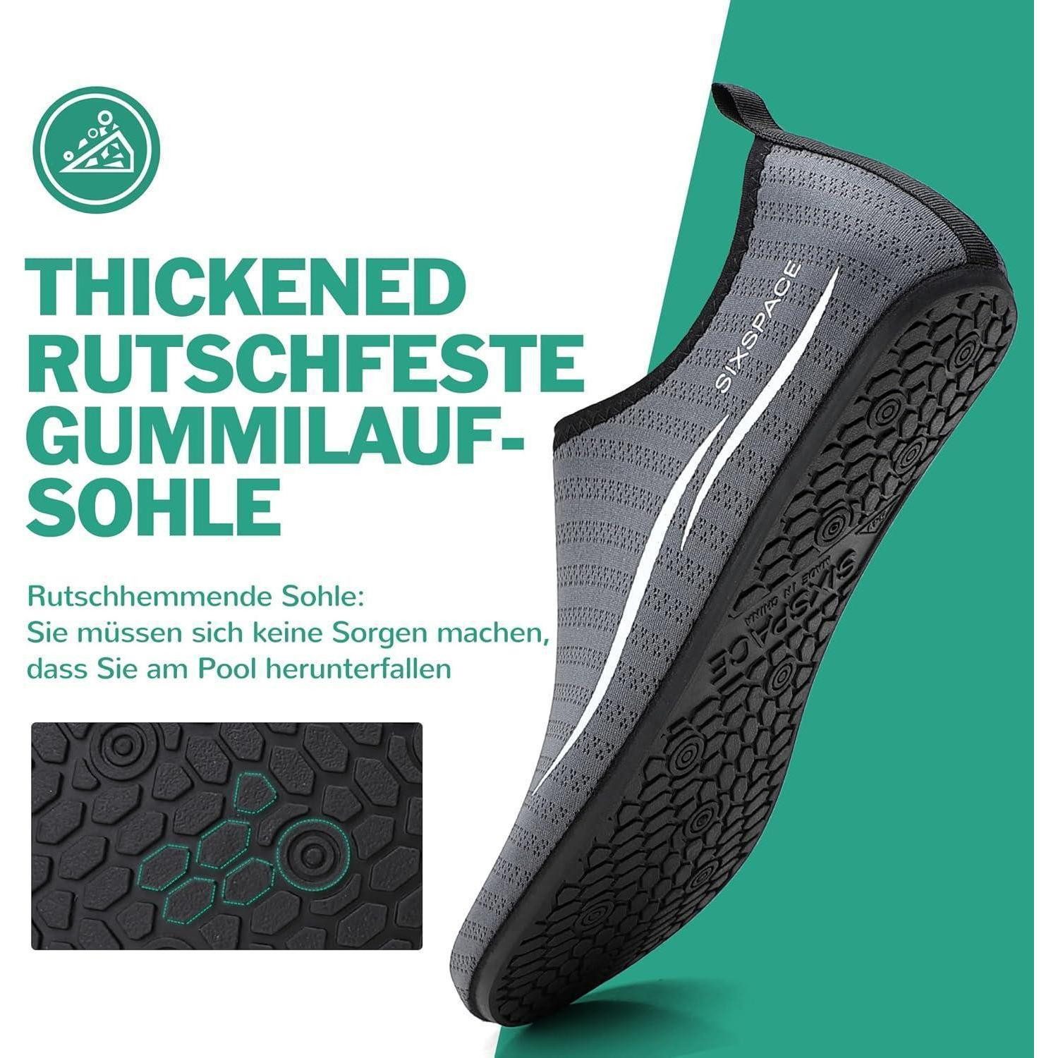 LuxusKollektion Badeschuhe Wasserschuhe Aquaschuhe Strandschuhe Herren 36 EU 485 Grau Wasserschuh
