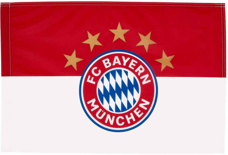 FC Bayern Fahne FC Bayern MünchenFahne 5 Sterne Logo 150x100 cm, Aus recyceltem Polyester