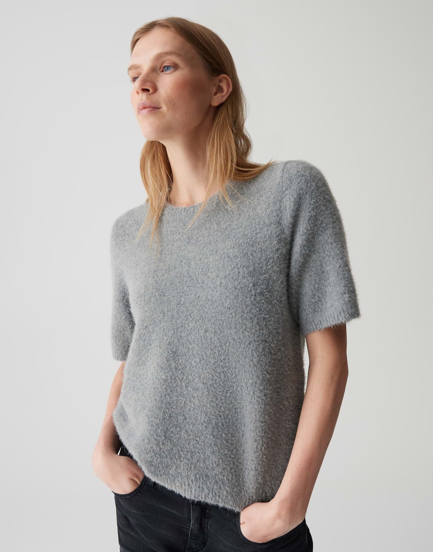 OPUS PANTS Kurzarmpullover PUMBA mit gebürsteter günstig online kaufen