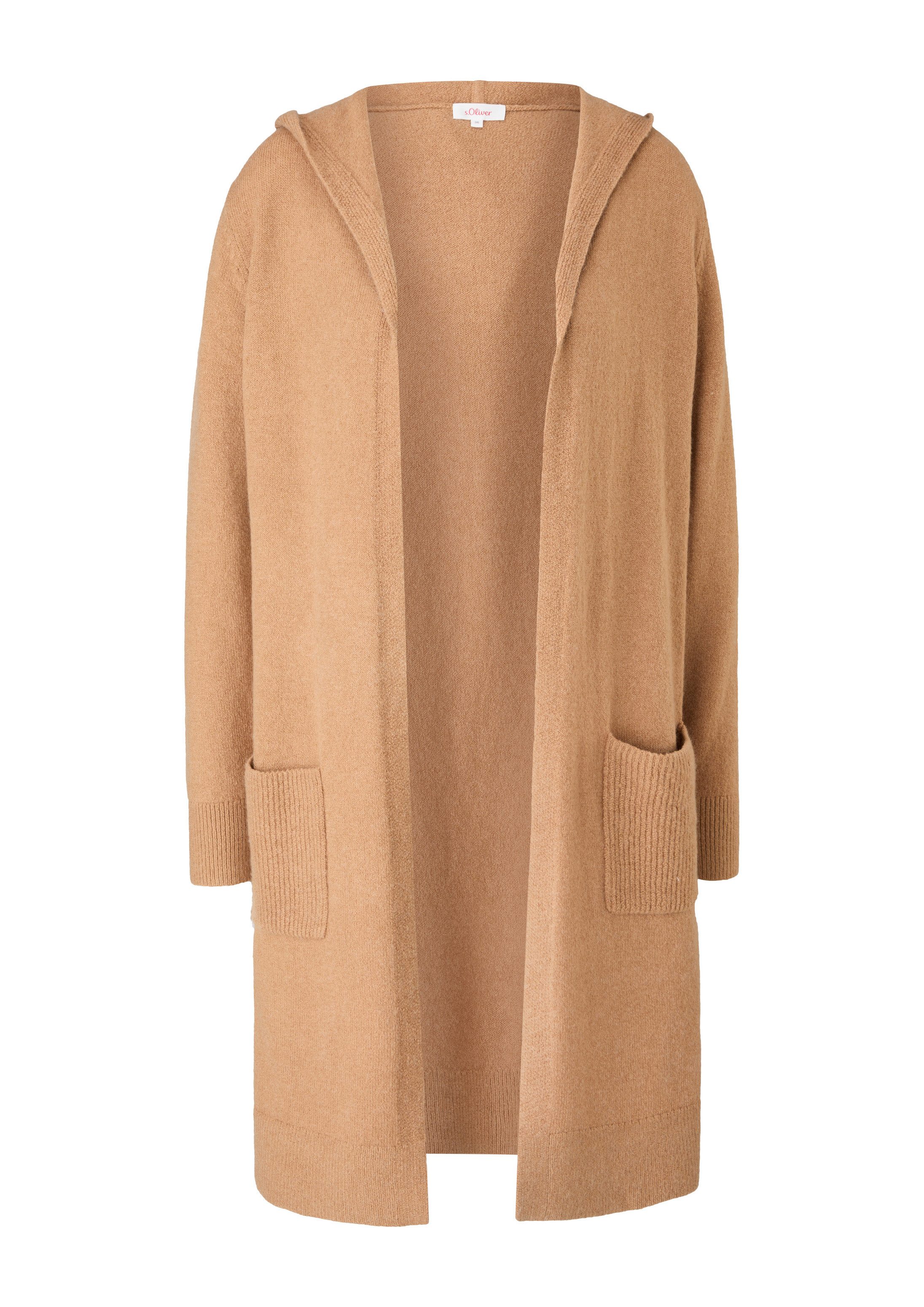 s.Oliver Cardigan Strickjacke Long-Cardigan mit Kapuze