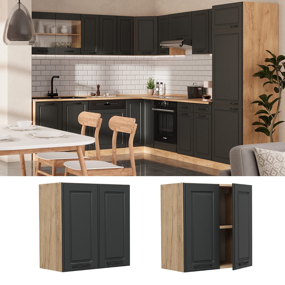 Vicco Hängeschrank R-Line, Anthrazit Landhaus/Goldkraft Eiche, günstig online kaufen