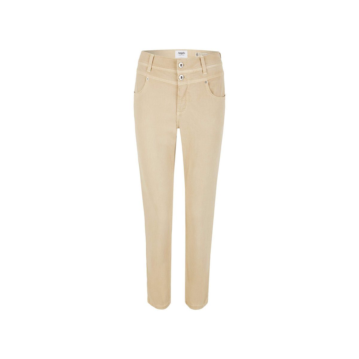 ANGELS 7/8-Jeans Jeans Ornella Button mit unifarbenem Stoff mit Label- Applikationen, Slim Fit mit schmalem 7/8 Bein