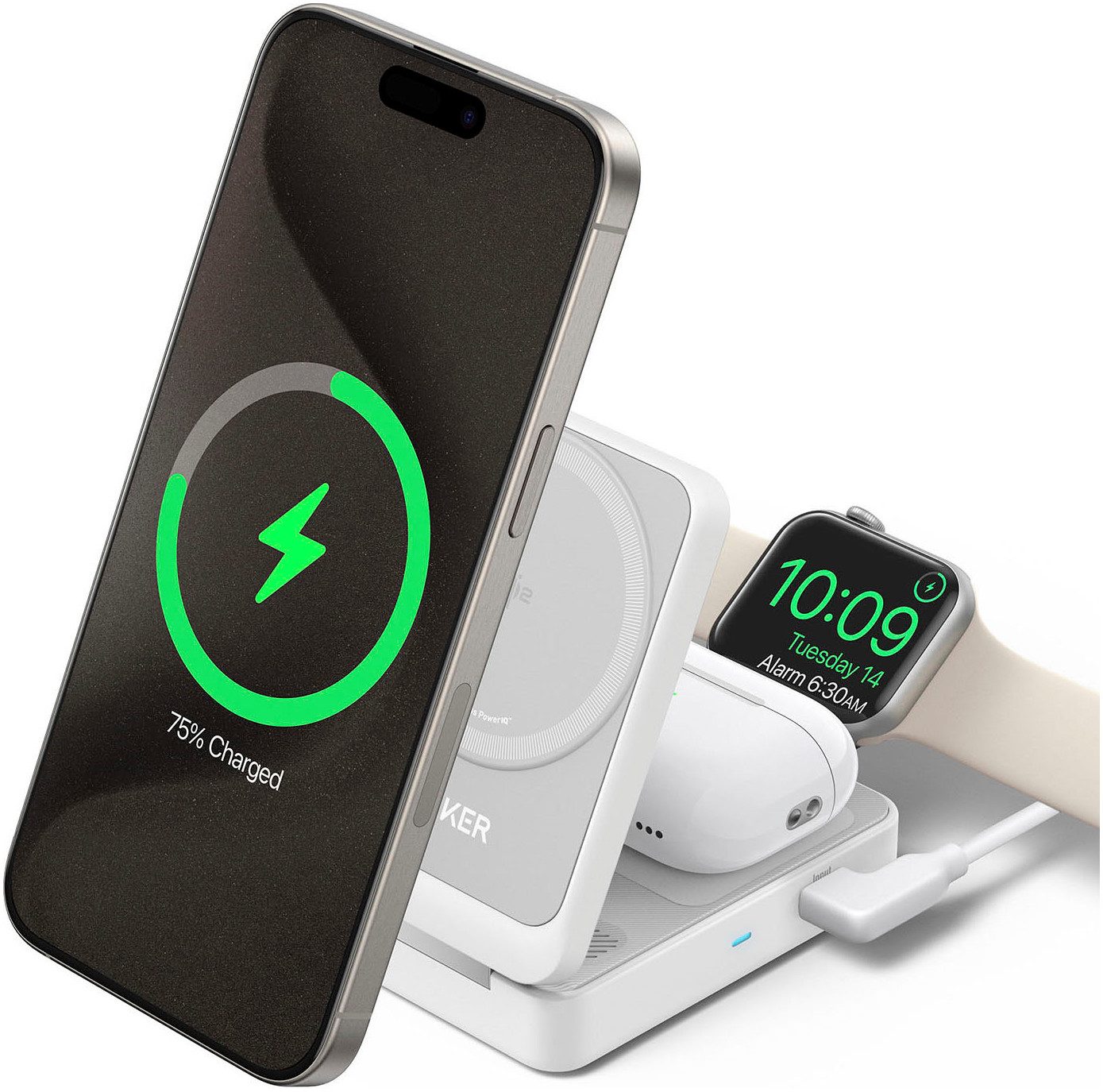 Anker MagGo Wireless Charging Station (Foldable 3-in-1) Wireless Charger