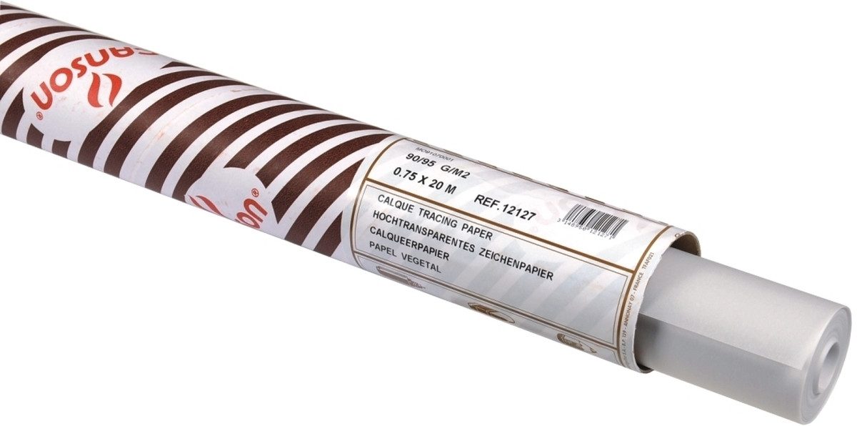 canson Zeichenpapier Zeichenpapier 0.75x20m 90/95g/qm transparent