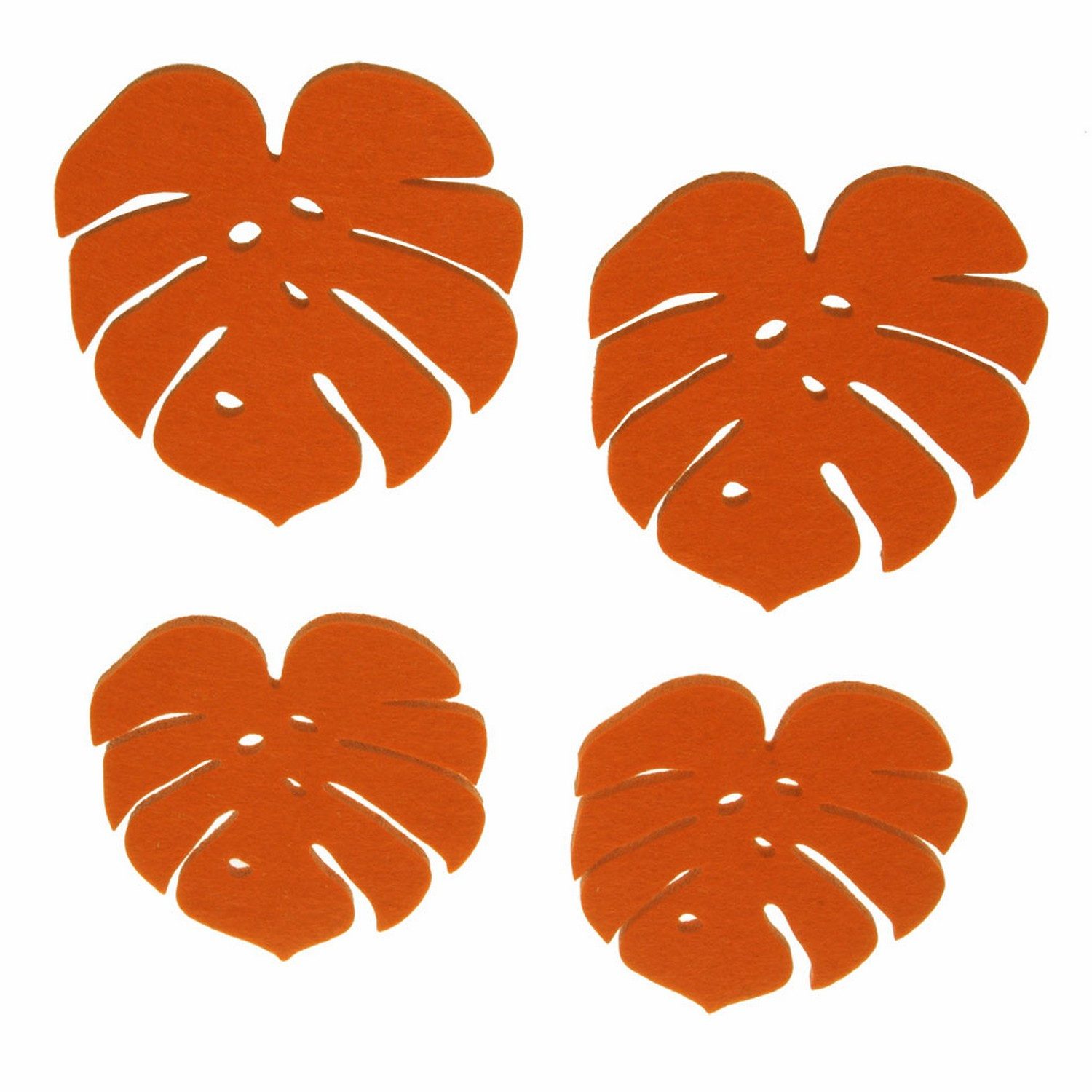 Deko AS Glasuntersetzer Glasuntersetzer - Monsterablatt - Orange - 12 Stück - 21057-15