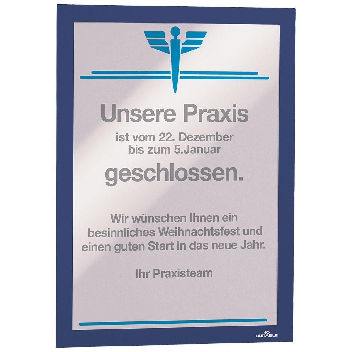 DURABLE Einzelrahmen DURAFRAME® 4872, (2 St), Info-Rahmen selbstklebend mit Magnetdeckel