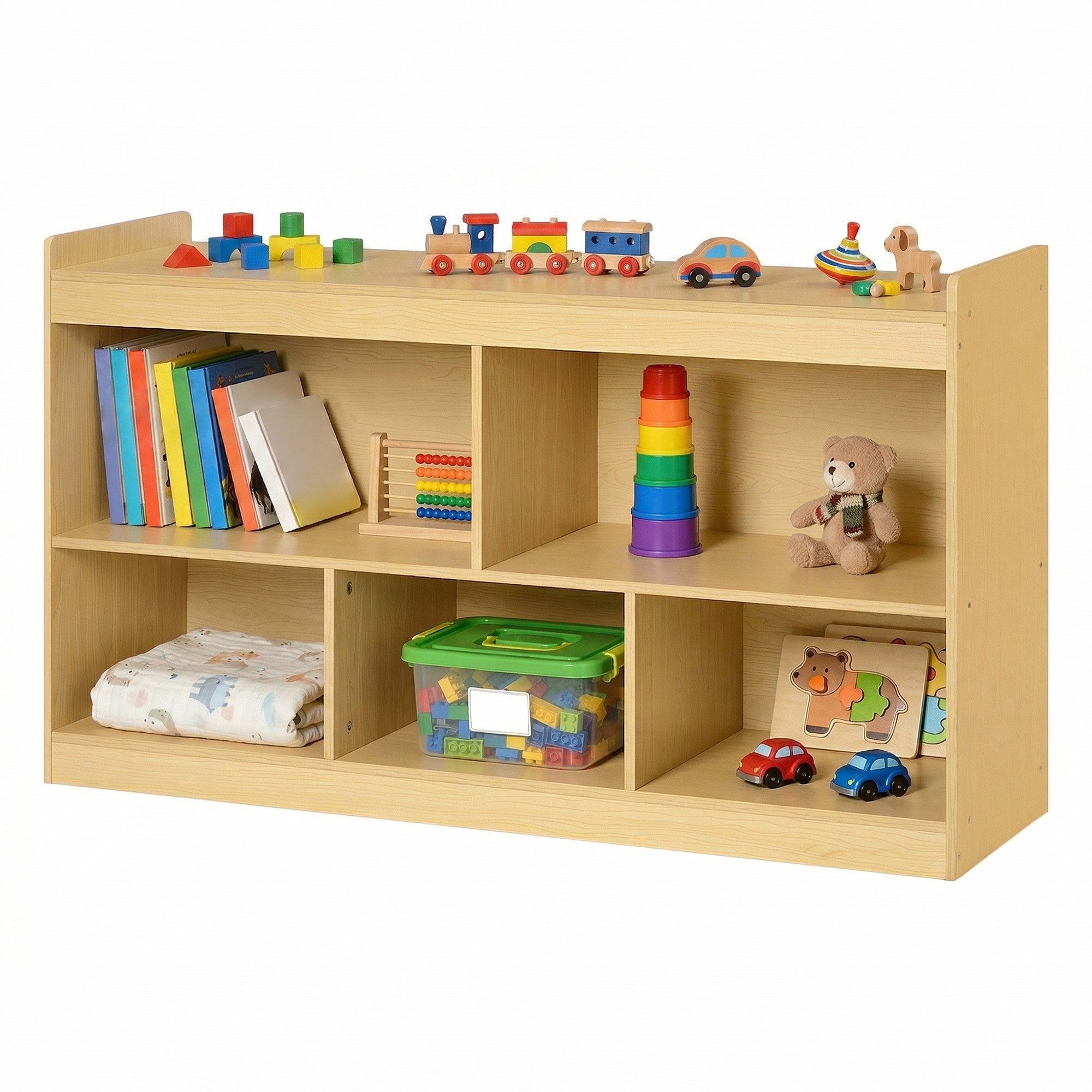 SONGMICS Schuhregal Kinderregal Spielzeug Aufbewahrung, 5 offene Fächer, 30 x 112,2 x 65 cm, Kinderzimmer, Spielzeugregal, Bücherregal Kinder