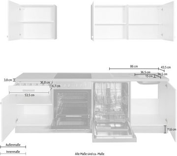 OPTIFIT Küchenzeile Leer, 240 cm breit, inkl. Elektrogeräte der Marke HANSEATIC