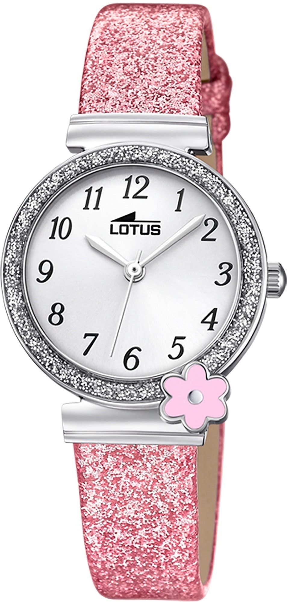 Lotus Quarzuhr Lotus Kinderuhr Junior Armbanduhr Leder, (Analoguhr), Kinder Armbanduhr rund, klein (ca. 26mm), Edelstahl, Luxus