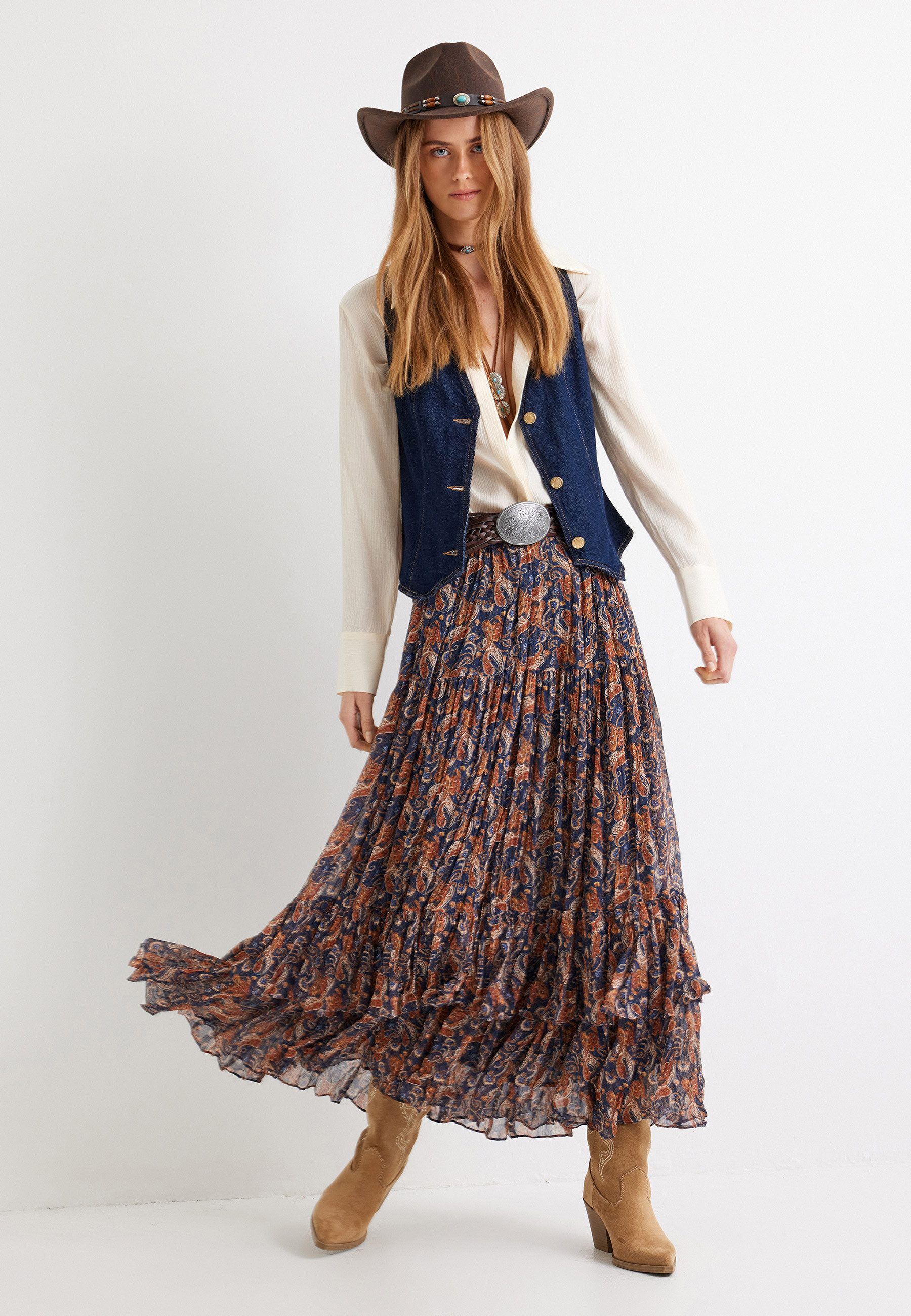 Koton Maxirock Maxi Länge Mit Schlag(Halbkreis) günstig online kaufen