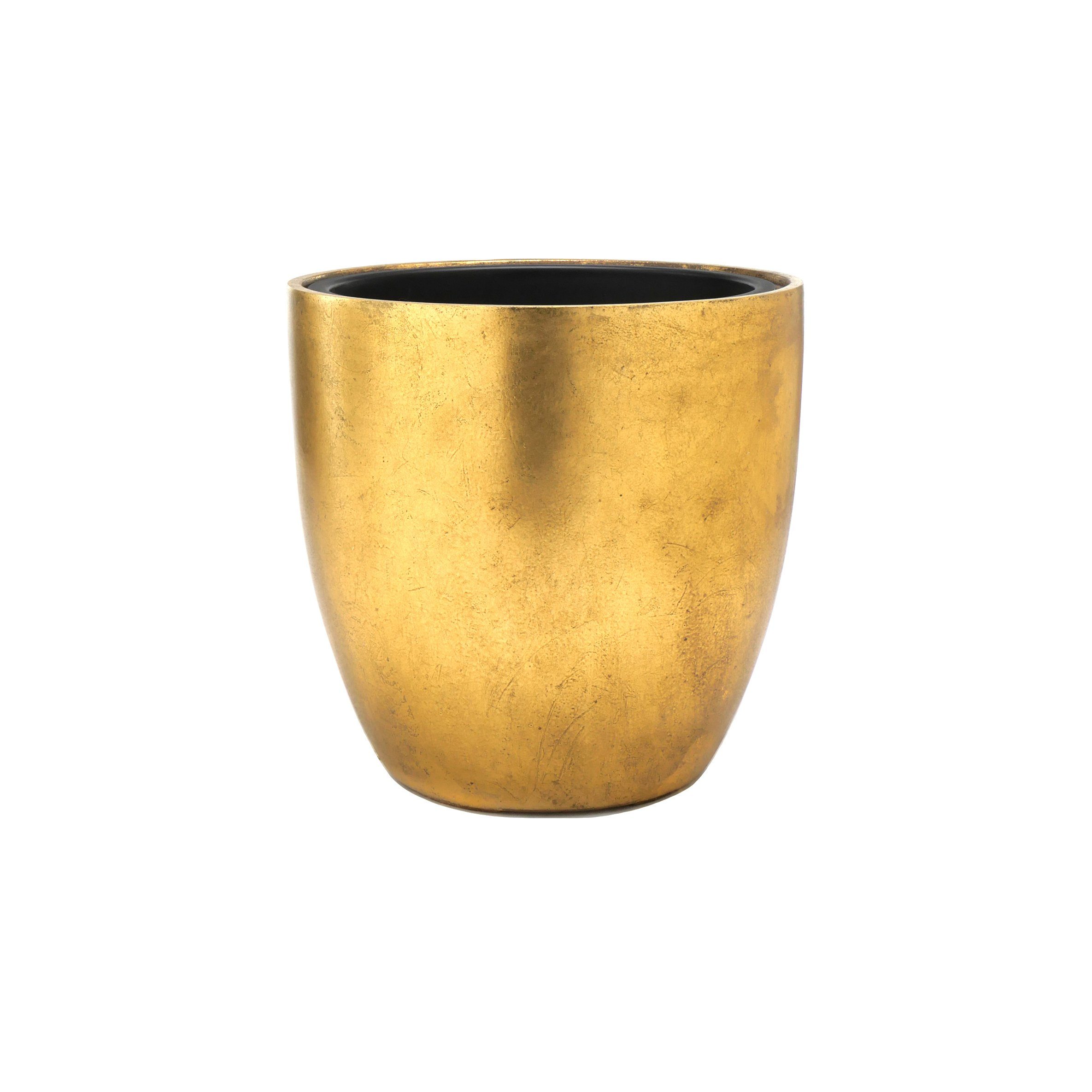 Flingora Pflanzkübel Faye, mit Einsatz - Fiberglas - Indoor - Gold - Ø 30 c günstig online kaufen