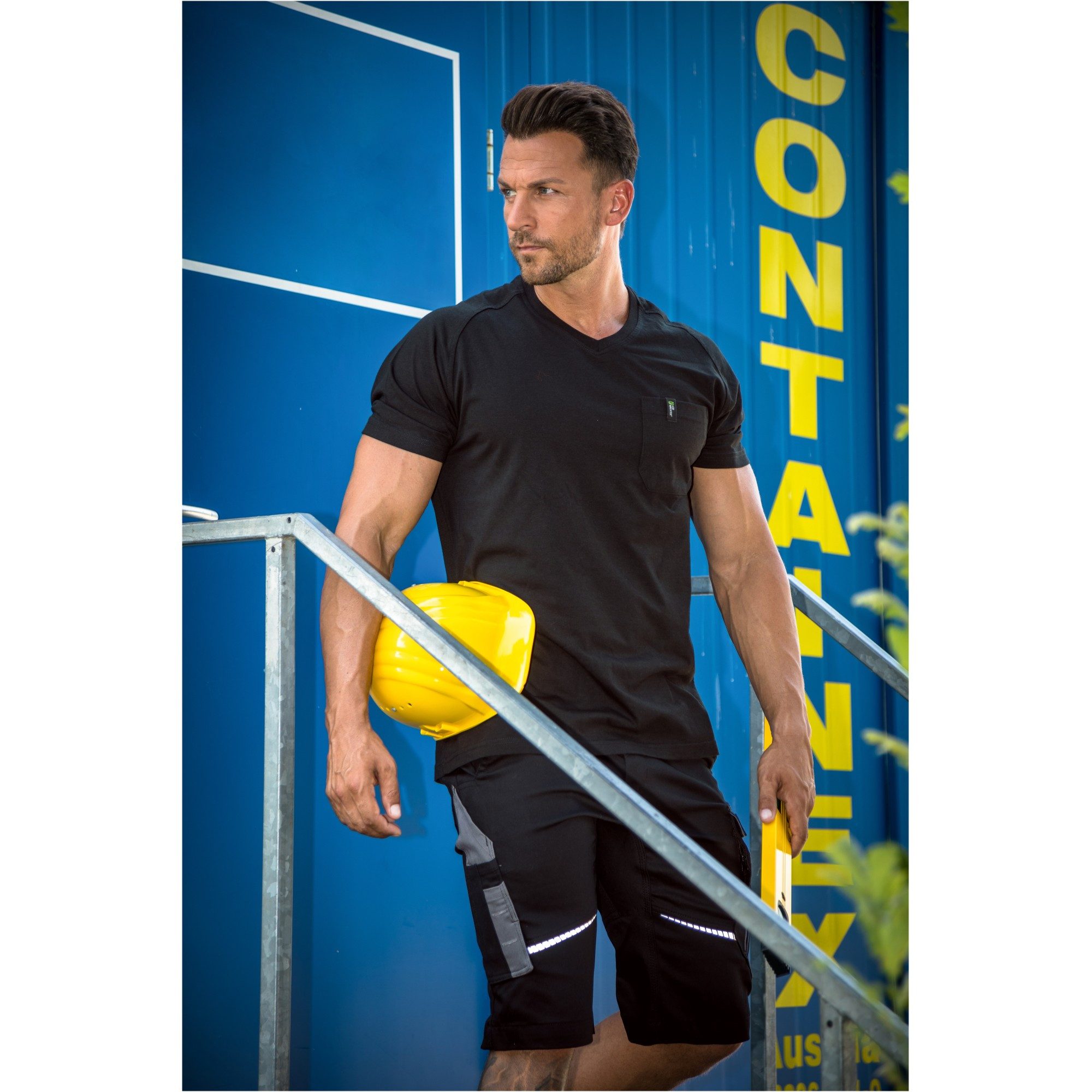 Leibwächter T-Shirt Flex-Line Herren T-Shirt (Funktions T-Shirt aus Baumwollmischung, mit Brusttasche) pflegeleichtes, atmungsaktives & antibakterielles Arbeitsshirt