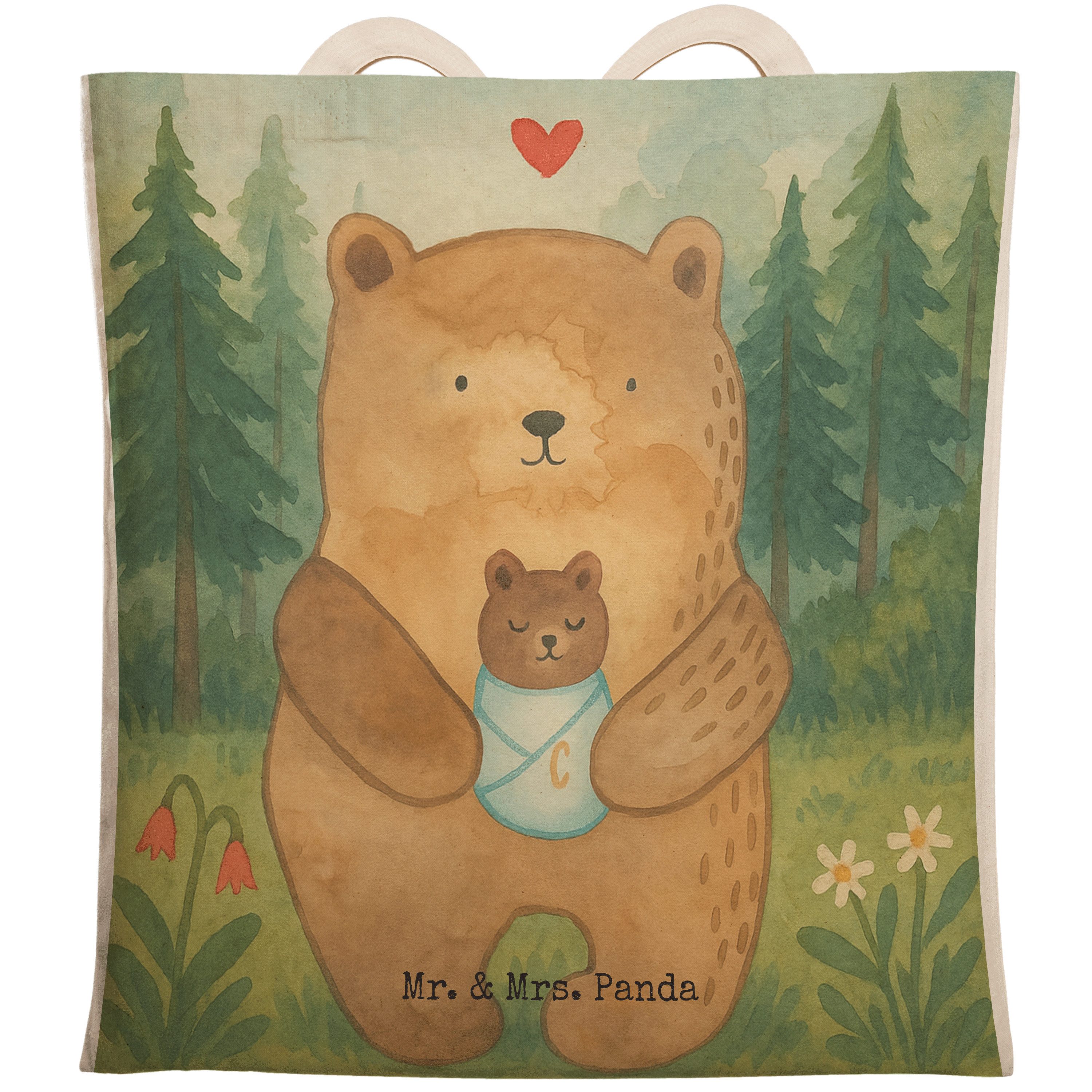 Tragetasche Bär Baby Design, Tote Bag, Weiß, Große Einkaufstasche, Bag, Beuteltas
