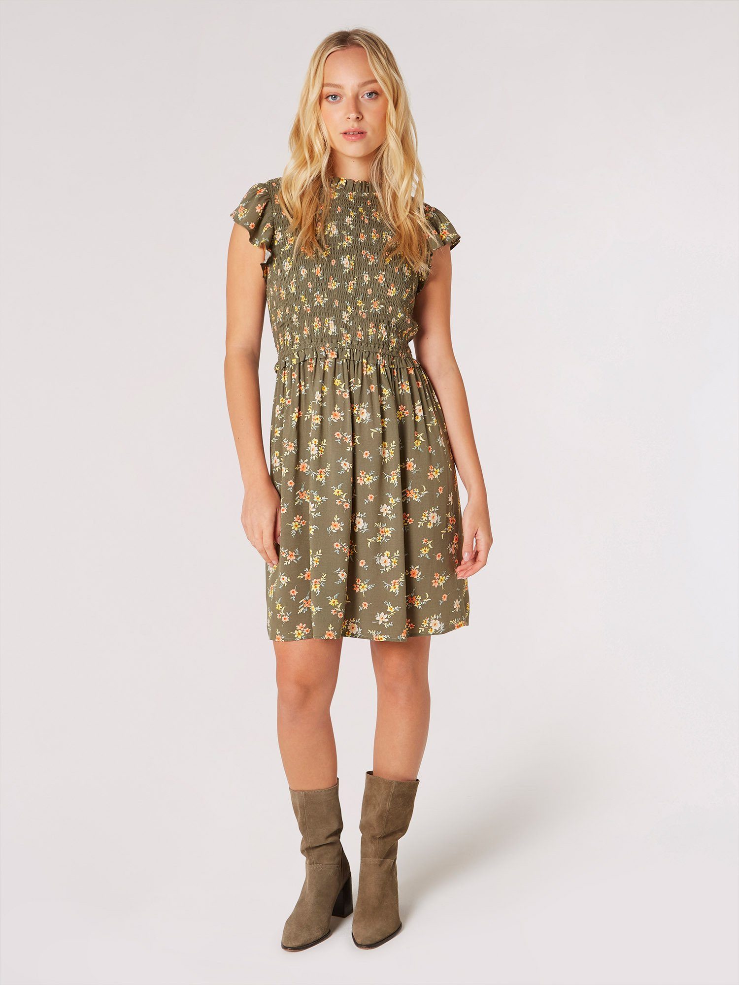 Apricot Druckkleid Floral Bunch Smocked Dress, günstig online kaufen