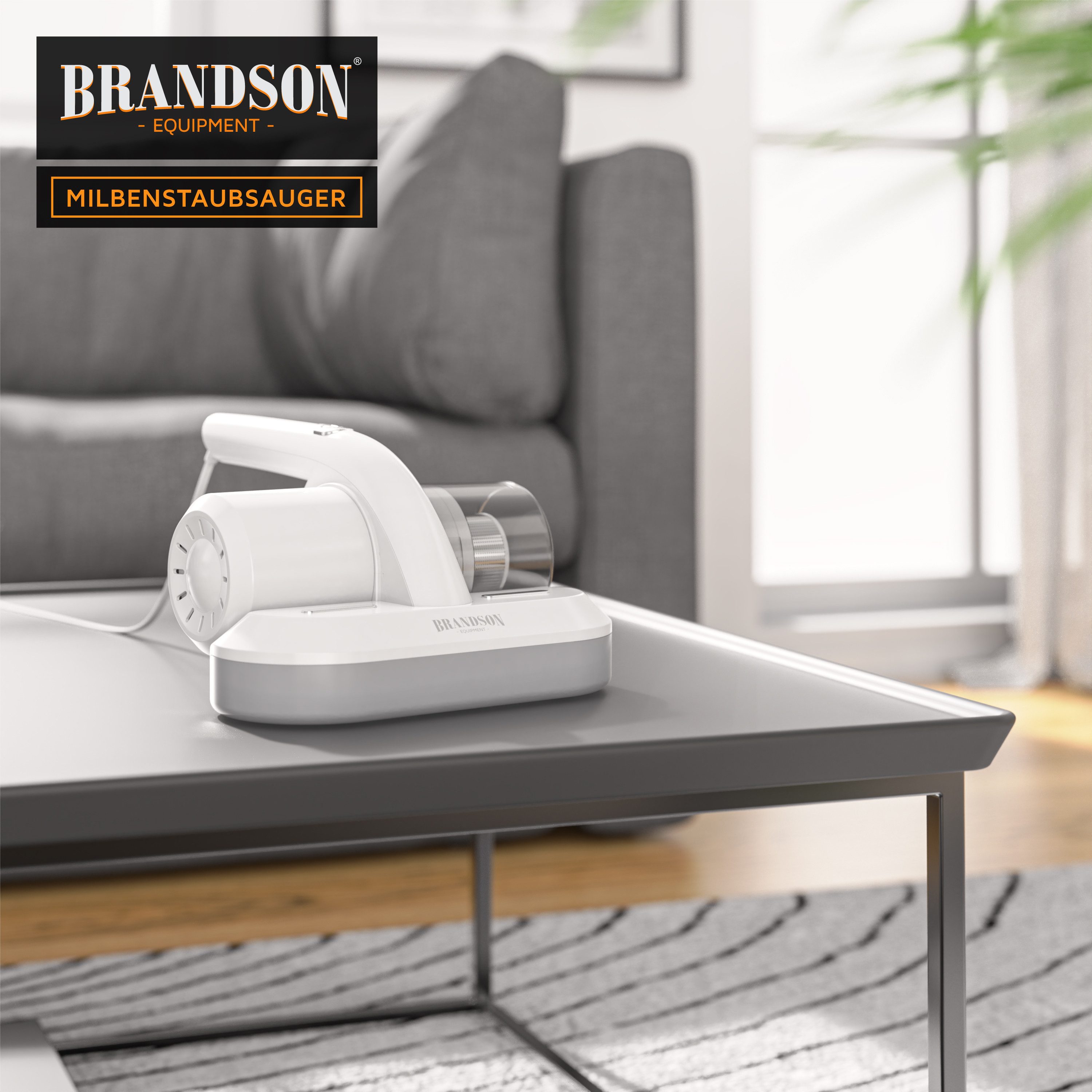 Brandson Matratzenreinigungsgerät Milbenstaubsauger, UV-C Licht, 300 W, beutellos, HEPA Filter, für Betten, Polstermöbel, ideal für Allergiker