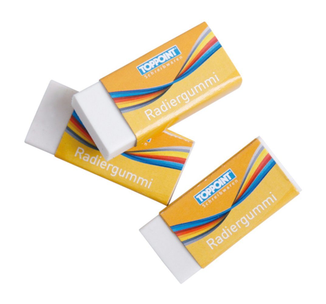 Stylex Schreibwaren Buntstift 3 Radiergummis weiss Radiergummi