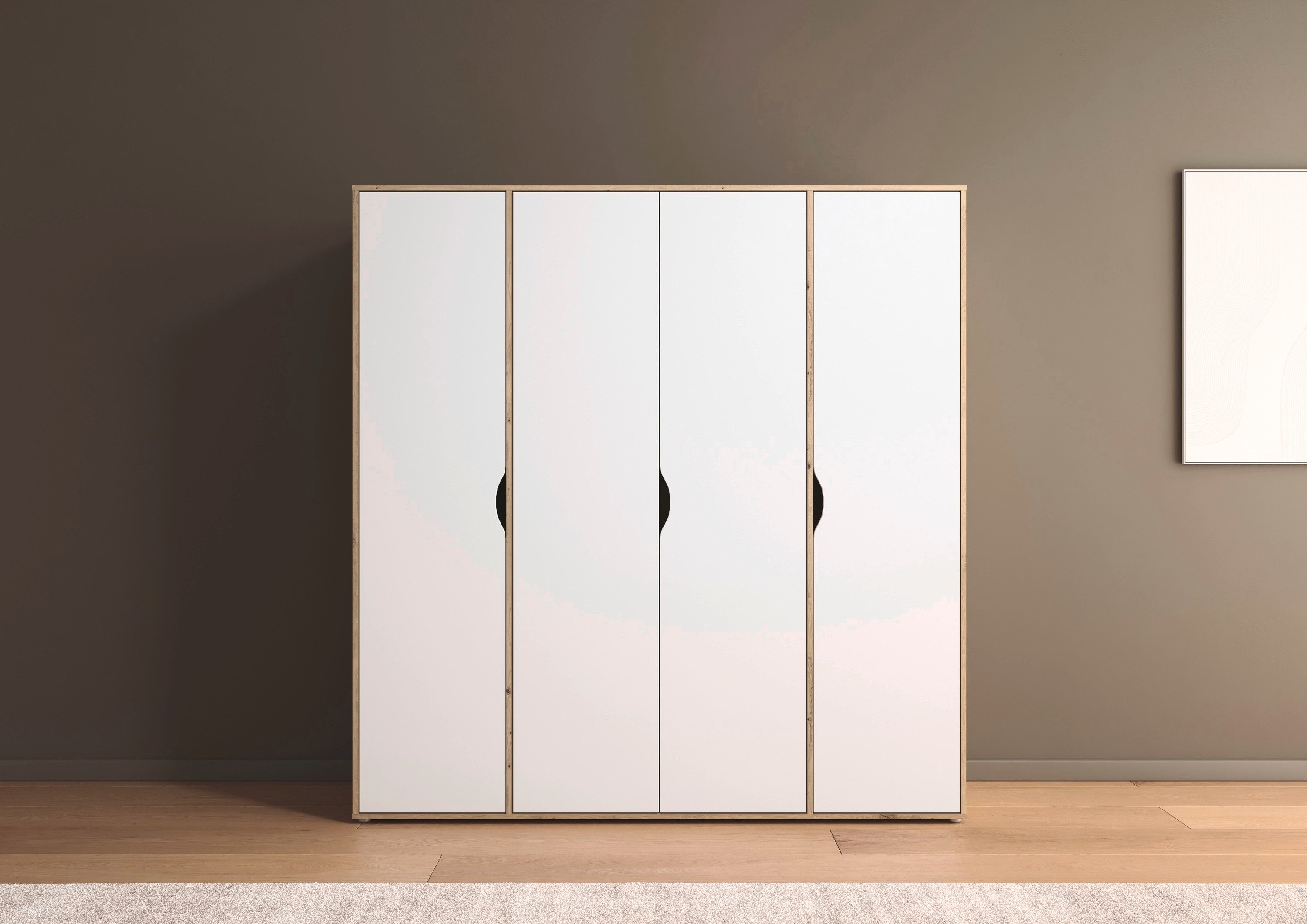 rauch Drehtürenschrank Kleiderschrank Schrank Garderobe Wäscheschrank NARAI viel Stauraum (in 3 verschiedenen Ausstattungen BASIC/CLASSIC/PREMIUM) Griffausfräsungen für eine grifflose Optik TOPSELLER MADE IN GERMANY