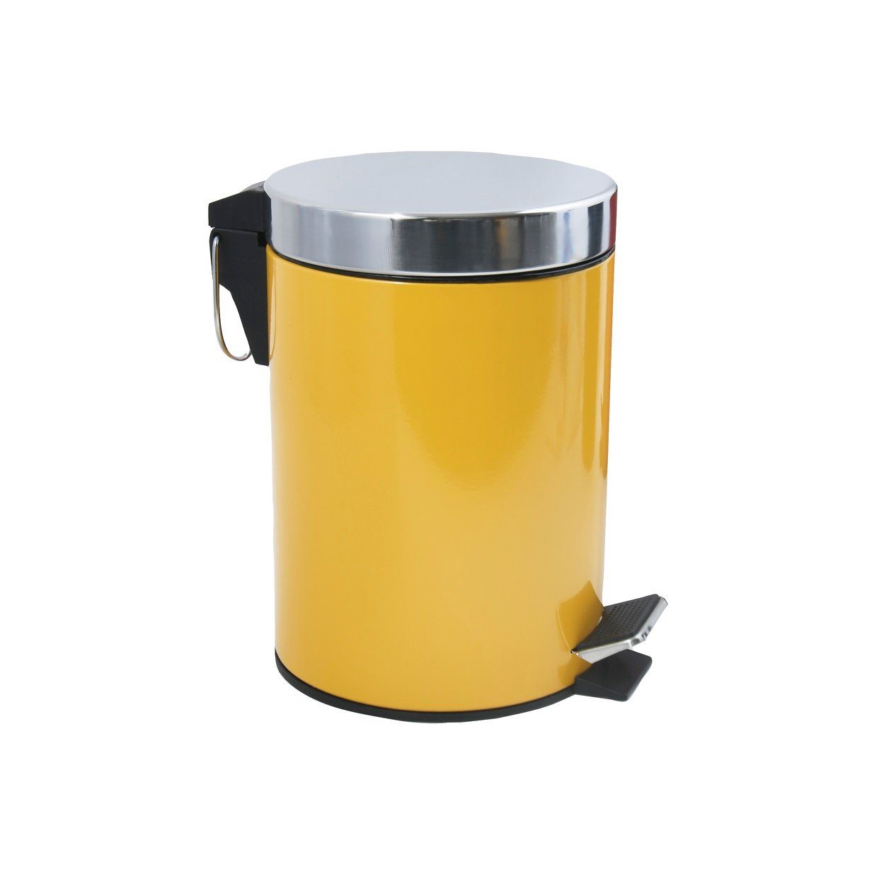 MSV Kosmetikeimer Treteimer uni, rostfreier Edelstahl, mit herausnehmbarem Inneneimer, 3L, neue Trendfarbe safran gelb