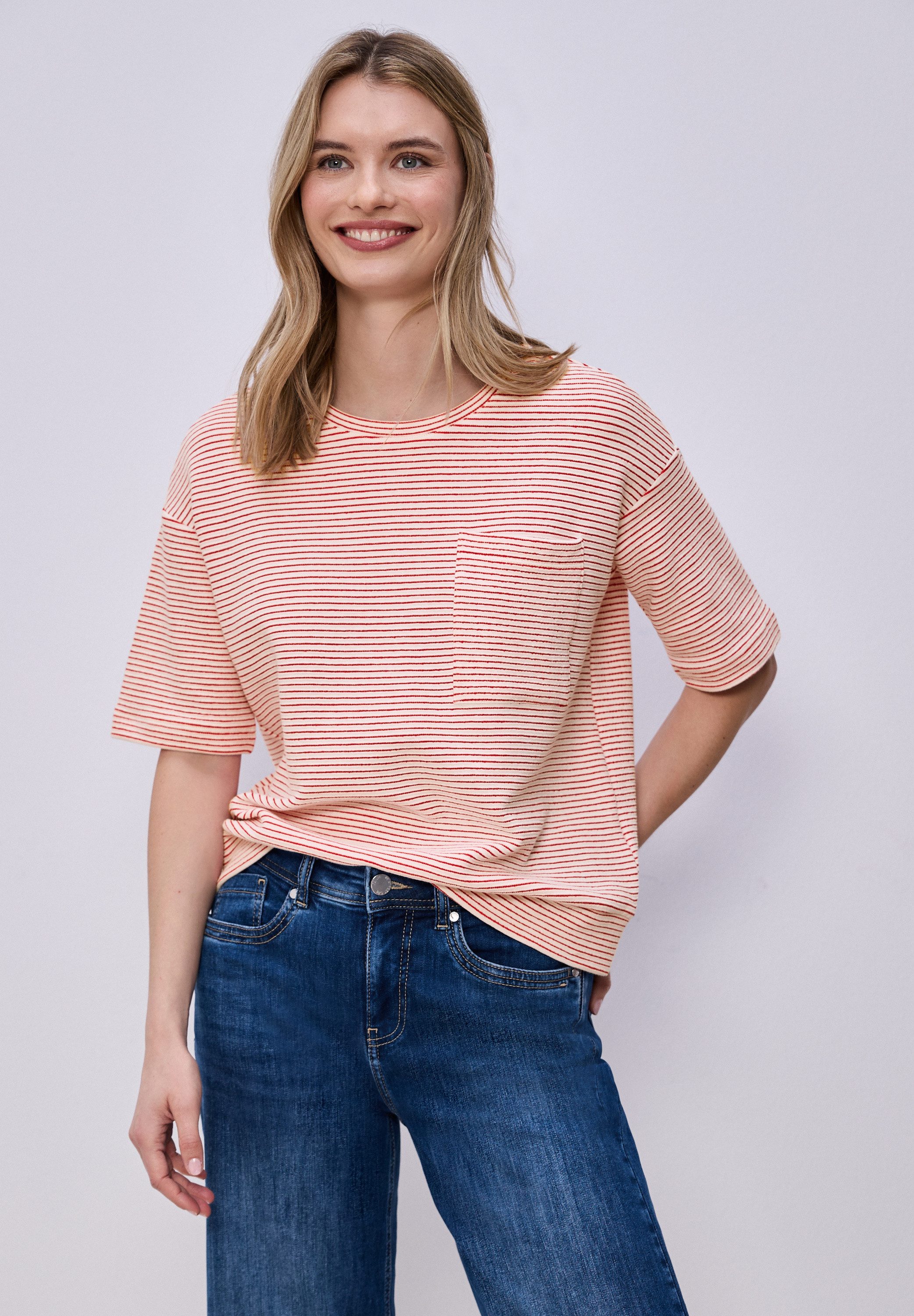 STREET ONE T-Shirt mit Brusttasche günstig online kaufen
