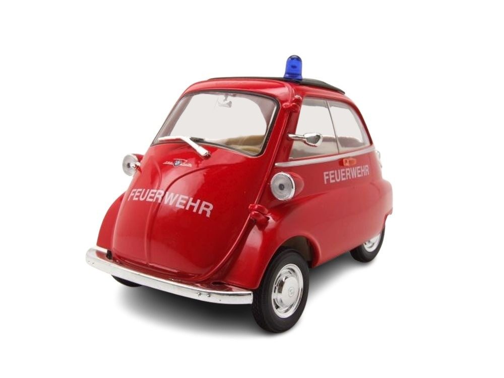 Welly Modellauto BMW Isetta Feuerwehr rot, Maßstab 1:18