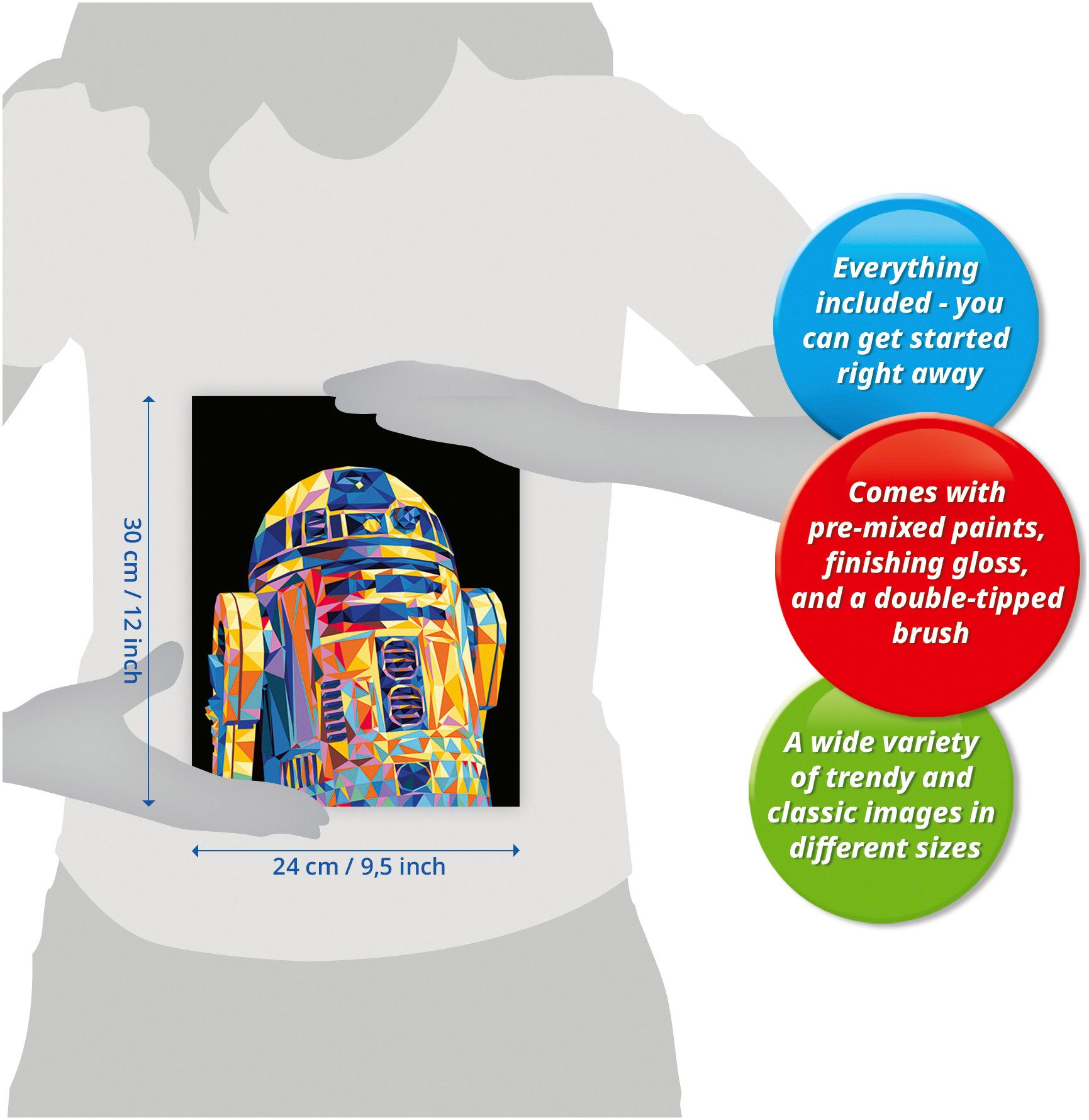 Ravensburger Malen nach Zahlen CreArt, Star Wars - R2-D2, Made in Europe