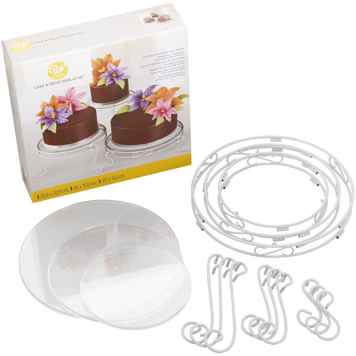 Wilton Tortenständer Wilton Tortenständer Cakes and Treats 3-teilig, Metall/Kunsstoff, (3-tlg)