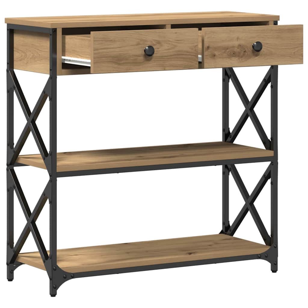vidaXL Beistelltisch Konsole Tisch Artisan-Eiche 75 x 28 x 75 cm (1-St)