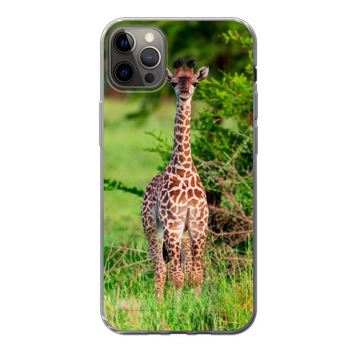 MuchoWow Handyhülle Baby - Giraffe - Pflanzen Handyhülle Apple iPhone 12 Pro Max Smartphone-Bumper Print Handy