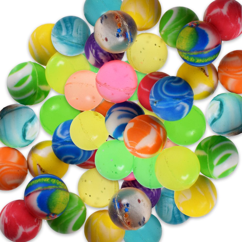 TE-Trend Flummi 50 Stück Gummibälle Bouncing Ball Flummiball 20mm (50-St., 50er Set), Handliche kleine Bälle