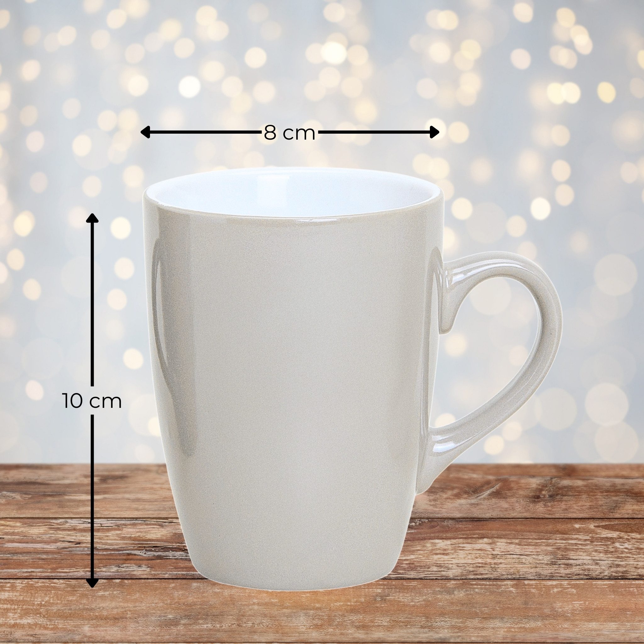 matches21 HOME & HOBBY Tasse Kaffeetassen 6er Set aus Keramik 340ml, Teetassen in Taupe, 6-tlg., Keramik, Moderne Kaffeebecher Spülmaschinenfest & Mikrowellenge – Bild 2 von 5