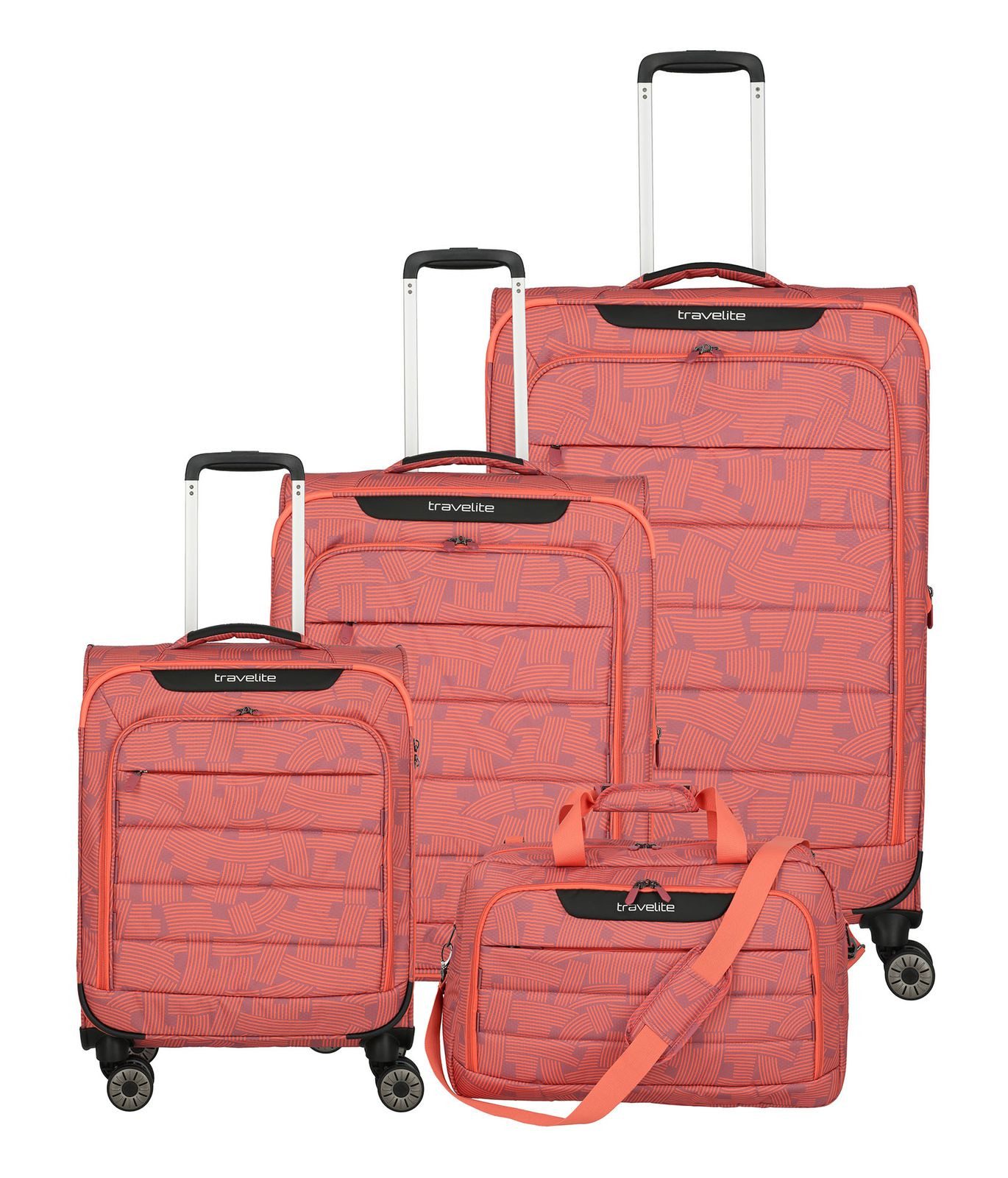 Travelite Korfu Trolley Da Cabina 55 Cm, 4 Ruote, Polipropilene, Con Lucchetto TSA, Colore Rosso