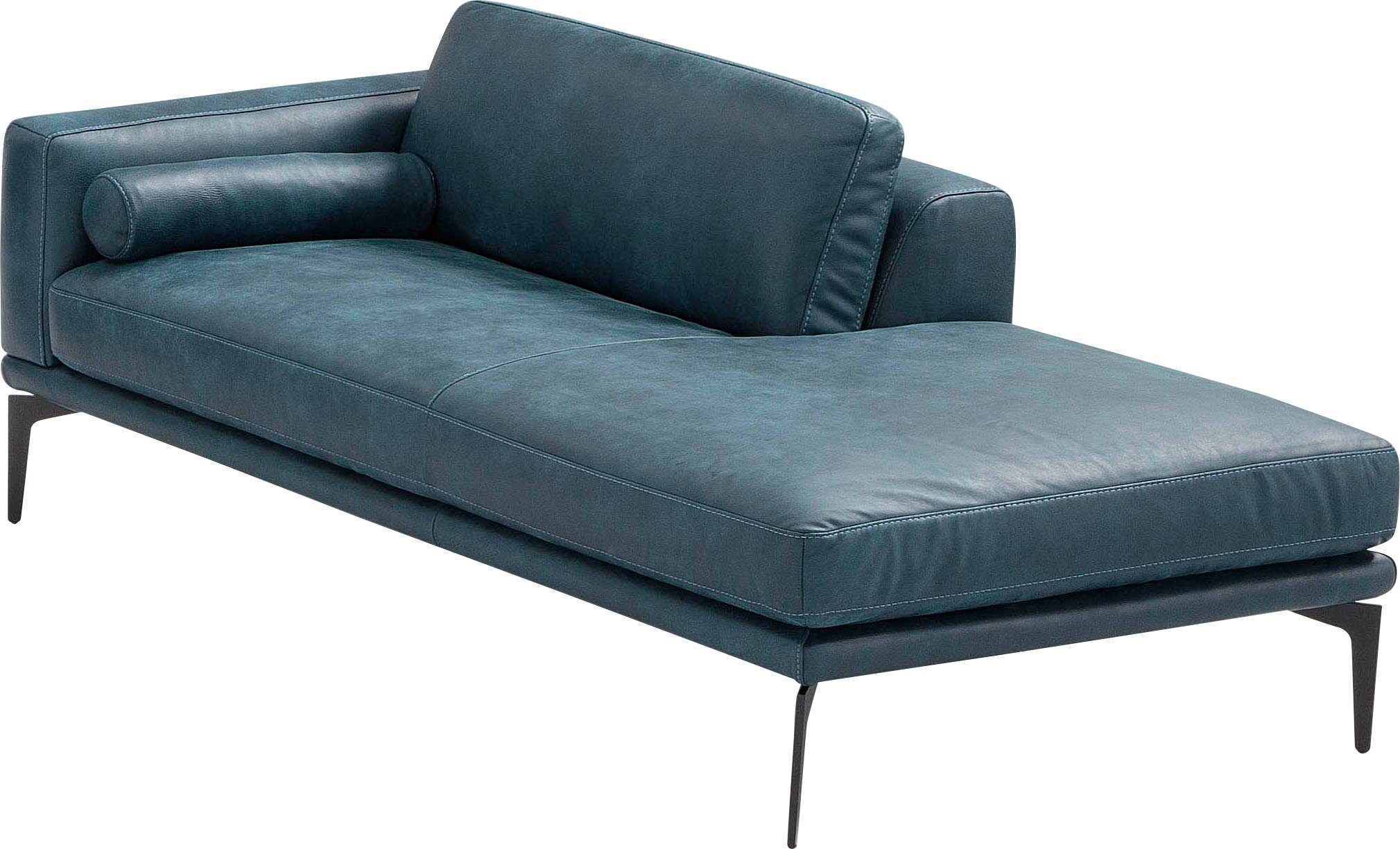 Egoitaliano Ottomane Masu, Design trifft super Sitzkomfort, mit toller Detailverarbeitung, Rückenkissen und Armteilrolle für mehr Komfort, mit Metallfüßen