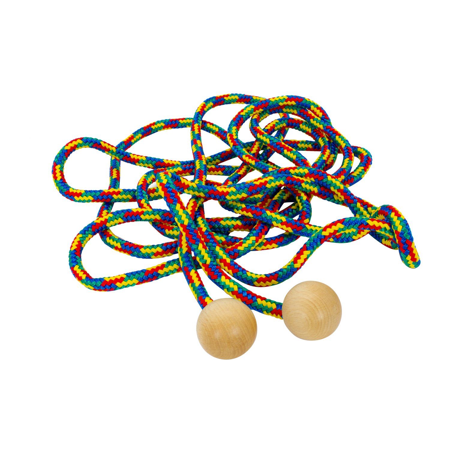 GICO Spielzeug-Gartenset GICO Schwingseil mit Holzkugeln für Kinder, buntes Seil, 5 m 3008
