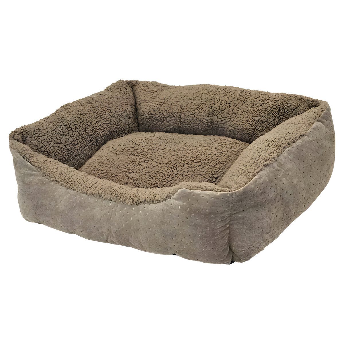 Nobby Tierbett Hunde Komfortbett eckig Classic Teddy taupe