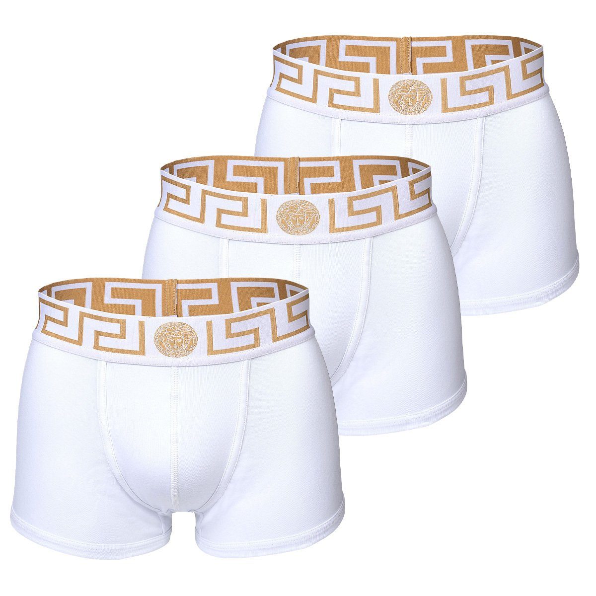 - Boxer Herren TOPEKA, Baumwolle 3er Pack Versace Weiß Slip Shorts,